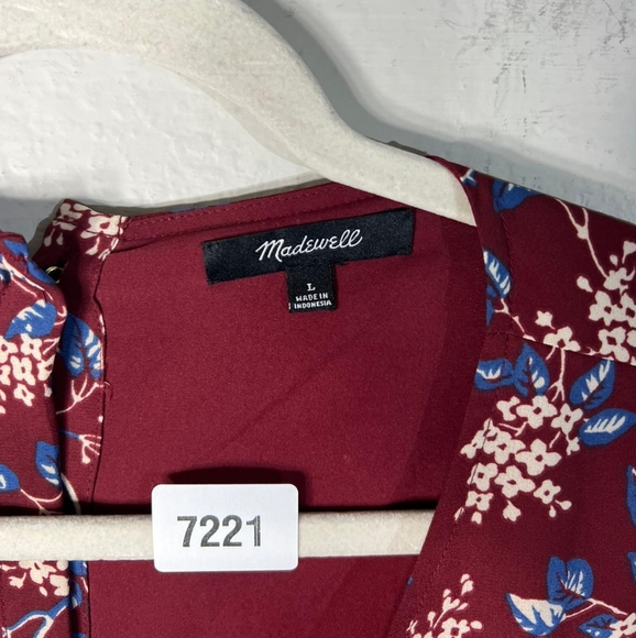 Madewell Women's Long Sleeve Floral print Tunic Dress Size Large 100% Polyester - Picture 4 of 10